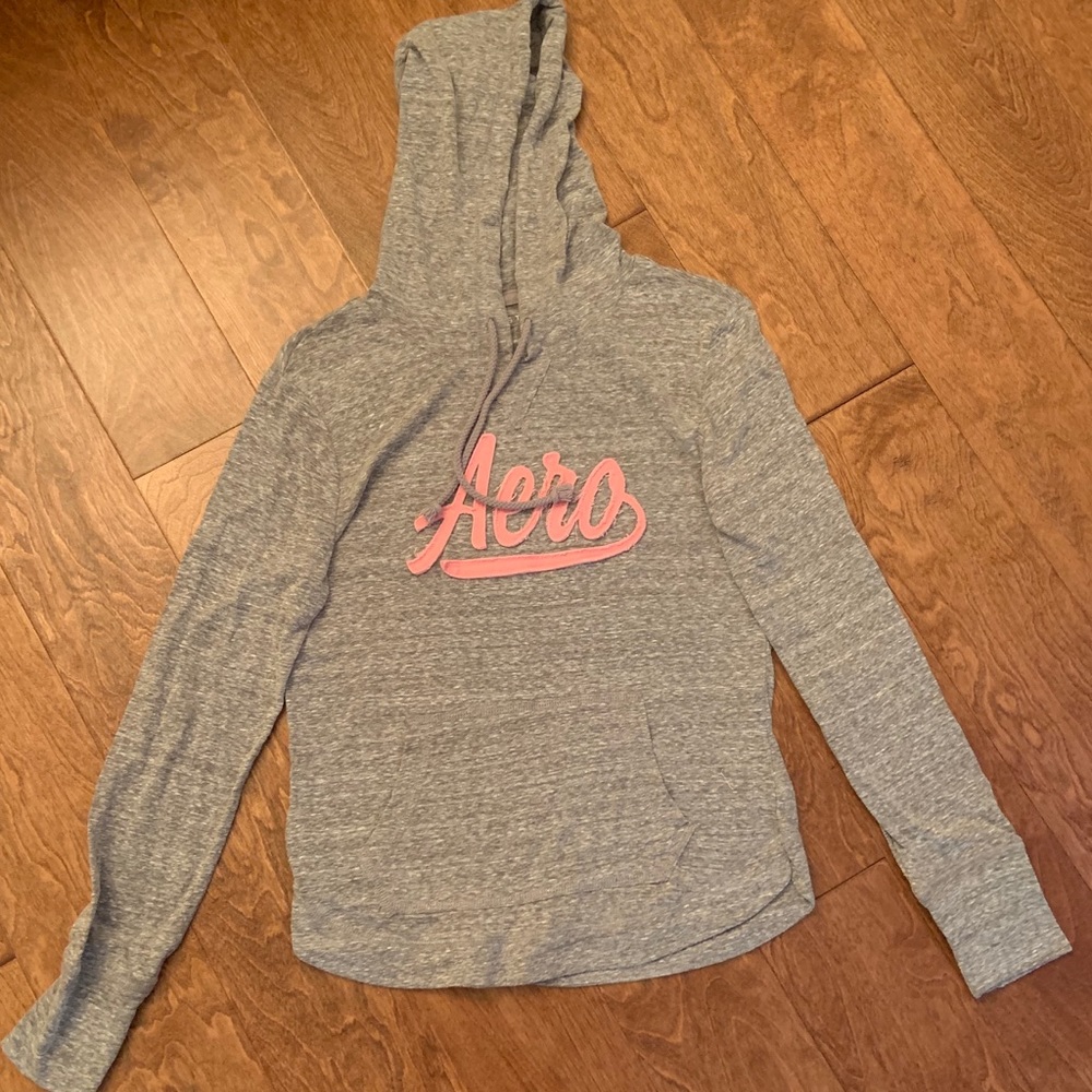 AÉROPOSTALE LONG SLEEVE COTTON HOODED T-SHIRT